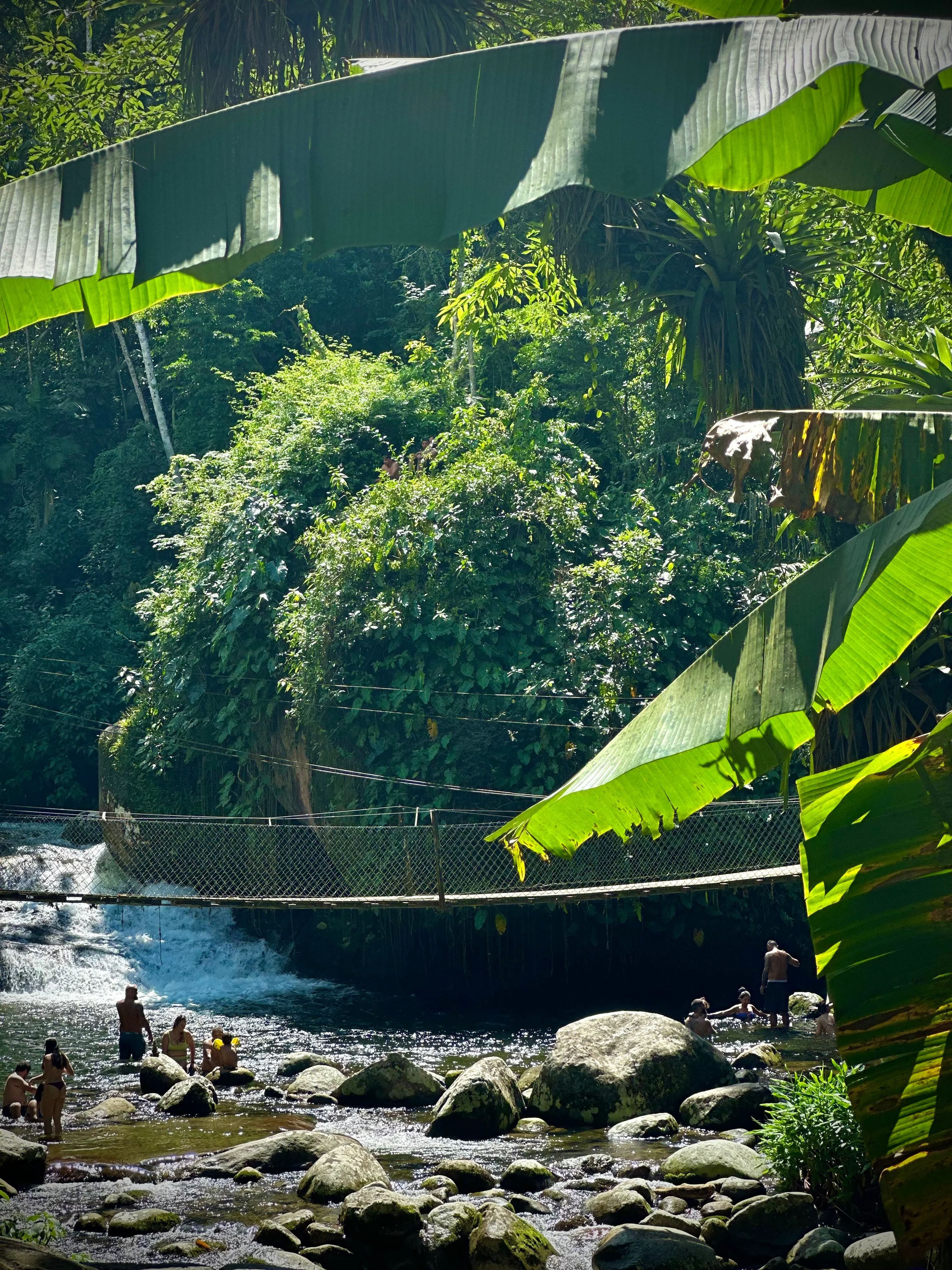 Tarzan Waterfall offers both cliff jumps and calm spots to relax by the river.
